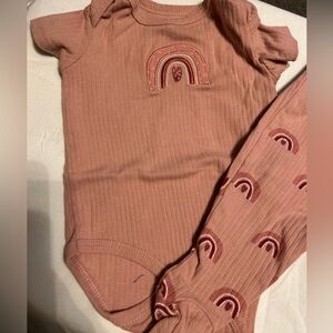 Duck Duck Goose Baby 6-9 Months 2-Piece Set Princess Rose Rainbow